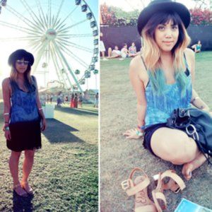 Free People Shake It Fringe Ombre Mini Slip Dress